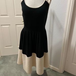 Kate Spade New York Black & Cream 100% Wool Career Holiday Dress Size L